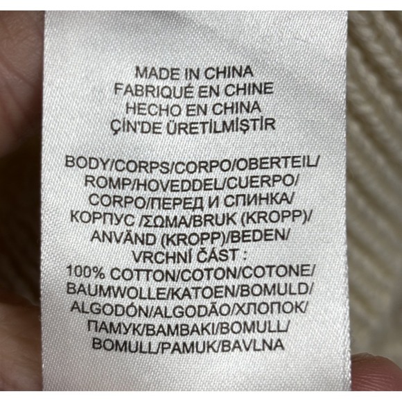 Lauren Ralph Lauren XL Beige 100% Cotton Textured Knit Sweater Classic Chic - Picture 7 of 7